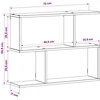 Sieninė lentyna Betono pilka 72 x 17 x 55.5 cm Apdirbta mediena