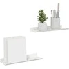 Plūduriuojanti lentyna 2 pcs Baltas 30 x 9 x 2,5 cm Plienas