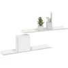 Plūduriuojanti lentyna 2 pcs Baltas 60 x 8,5 x 2,5 cm Plienas
