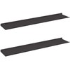 Plūduriuojanti lentyna 2 pcs Juodas 100 x 18 x 2,5 cm Plienas
