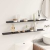Plūduriuojanti lentyna 2 pcs Juodas 100 x 9 x 2,5 cm Plienas