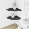 Kampinė Plūduriuojanti Lentyna 2 pcs Juodas 24 x 24 x 2 cm
