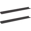 Plūduriuojanti lentyna 2 pcs Juodas 80 x 9 x 2,5 cm Plienas