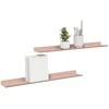 Plūduriuojanti lentyna 2 pcs Rožinė 60 x 8,5 x 2,5 cm Plienas