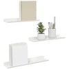 Plūduriuojanti lentyna 3 pcs Baltas 40 x 9 x 2,5 cm Plienas