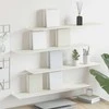 Plūduriuojanti lentyna 4 pcs Baltas 80 x 18 x 2,5 cm Plienas