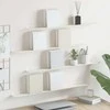 Plūduriuojanti lentyna 4 pcs Baltas 80 x 9 x 2,5 cm Plienas
