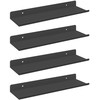 Plūduriuojanti lentyna 4 vnt. Juodas 30 x 9 x 2,5 cm Plienas