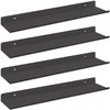 Plūduriuojanti lentyna 4 pcs Juodas 40 x 8,5 x 2,5 cm Plienas