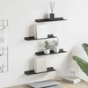 Plūduriuojanti lentyna 4 pcs Juodas 40 x 8,5 x 2,5 cm Plienas