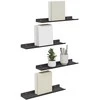 Plūduriuojanti lentyna 4 pcs Juodas 40 x 8,5 x 2,5 cm Plienas