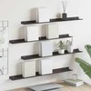 Plūduriuojanti lentyna 4 pcs Juodas 80 x 9 x 2,5 cm Plienas