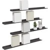Plūduriuojanti lentyna 4 pcs Juodas 80 x 9 x 2,5 cm Plienas
