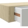 Sieninė lentyna su stalčiumi, ąžuolo/balta, 40x23,5x10cm, MDF