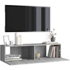 TV staliukas Sieninė televizoriaus spintelė, pilka, 120x30x30 cm, mediena