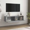 TV staliukas Sieninė televizoriaus spintelė, pilka, 120x30x30 cm, mediena