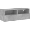 TV staliukas Sieninė TV spintelė, betono pilka, 80x30x30cm, apdirbta mediena