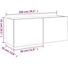 TV staliukas Sieninė TV spintelė su LED lemputėmis, ąžuolo, 100x35x41cm