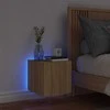 TV staliukas Sieninė TV spintelė su LED lemputėmis, ąžuolo, 30,5x35x30cm