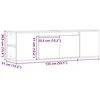 TV staliukas Sieninė TV spintelė su LED lemputėmis, ąžuolo, 135x31x39,5cm