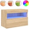 TV staliukas Sieninė TV spintelė su LED lemputėmis, ąžuolo, 60x30x40cm