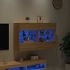 TV staliukas Sieninė TV spintelė su LED lemputėmis, ąžuolo, 98,5x30x60,5cm