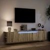 TV staliukas Sieninė TV spintelė su LED lemputėmis, ąžuolo, 180x31x39,5cm