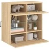 TV staliukas Sieninė TV spintelė su LED lemputėmis, ąžuolo, 58,5x30x60,5cm