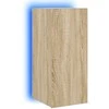 TV staliukas Sieninė TV spintelė su LED lemputėmis, ąžuolo, 30,5x35x70cm