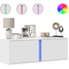 TV staliukas Sieninė TV spintelė su LED lemputėmis, balta, 100x31x35cm