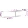 TV staliukas Sieninė TV spintelė su LED lemputėmis, balta, 180x31x38cm