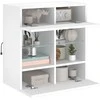 TV staliukas Sieninė TV spintelė su LED lemputėmis, balta, 58,5x30x60,5cm