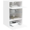 TV staliukas Sieninė TV spintelė su LED lemputėmis, balta, 40x30x60,5cm