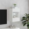 TV staliukas Sieninė TV spintelė su LED lemputėmis, balta, 40x30x60,5cm