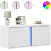 TV staliukas Sieninė TV spintelė su LED lemputėmis, balta, 80x31x35cm