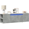 TV staliukas Sieninė TV spintelė su LED lemputėmis, betono, 135x31x39,5cm