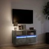 TV staliukas Sieninė TV spintelė su LED lemputėmis, betono, 80x31x45cm