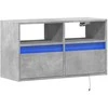 TV staliukas Sieninė TV spintelė su LED lemputėmis, betono, 80x31x45cm