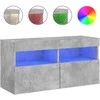 TV staliukas Sieninė TV spintelė su LED lemputėmis, betono pilka, 80x30x40cm