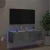 TV staliukas Sieninė TV spintelė su LED lemputėmis, betono, 100x35x31cm