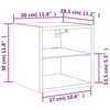 TV staliukas Sieninė TV spintelė su LED lemputėmis, betono, 30x28,5x30cm