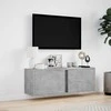 TV staliukas Sieninė TV spintelė su LED lemputėmis, betono, 100x31x35cm