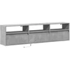 TV staliukas Sieninė TV spintelė su LED lemputėmis, betono, 180x31x45cm