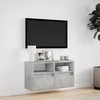 TV staliukas Sieninė TV spintelė su LED lemputėmis, betono, 80x31x45cm