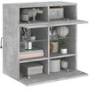 TV staliukas Sieninė TV spintelė su LED lemputėmis, betono, 58,5x30x60,5cm