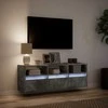 TV staliukas Sieninė TV spintelė su LED lemputėmis, betono, 130x31x45 cm