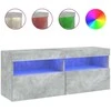 TV staliukas Sieninė TV spintelė su LED lemputėmis, betono, 100x30x40cm