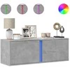 TV staliukas Sieninė TV spintelė su LED lemputėmis, betono, 100x31x35cm