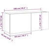 TV staliukas Sieninė TV spintelė su LED lemputėmis, dūminė, 100x35x41cm