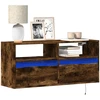 TV staliukas Sieninė TV spintelė su LED lemputėmis, dūminė, 100x31x45cm